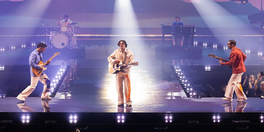 Imagem - Final da Eurovisão 2025 - tudo o que precisas de saber 7 NAPA, Meia Final da 69.ª edição do Festival Eurovisão da Canção, na St. Jakobshalle, em Basileia. Crédito da fotografia: Eurovisão 2025