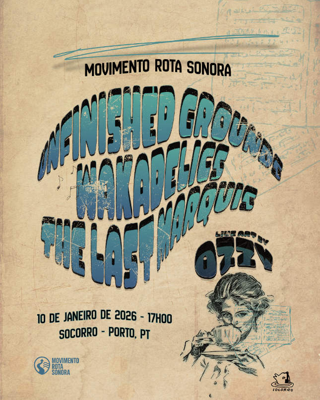 Cartaz do 1º Palco do Movimento Rota Sonora - 10 de Janeiro de 2026, na Socorro, Porto