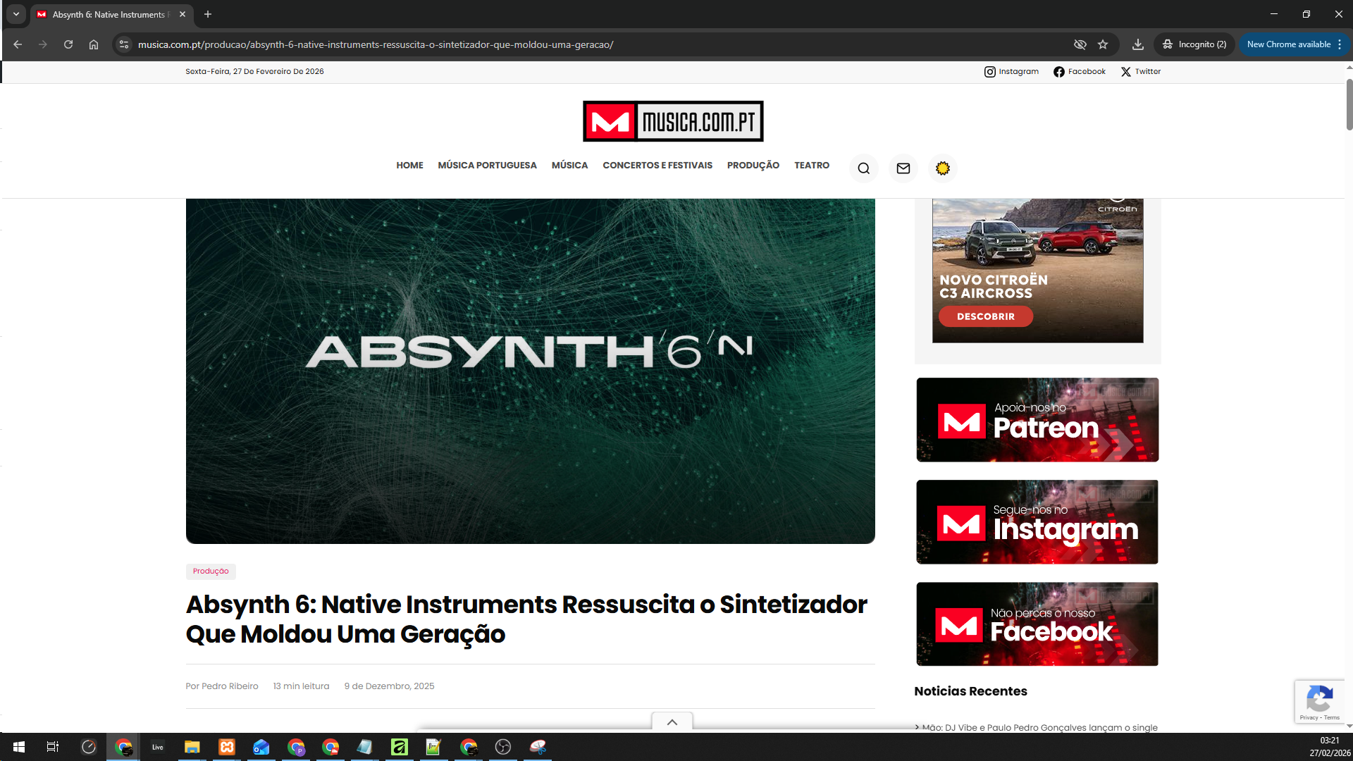 Imagem - Site PortaB.pt "recicla" artigos do musica.com.pt e de mais orgãos de comunicação social 5 Imagem - mpt002