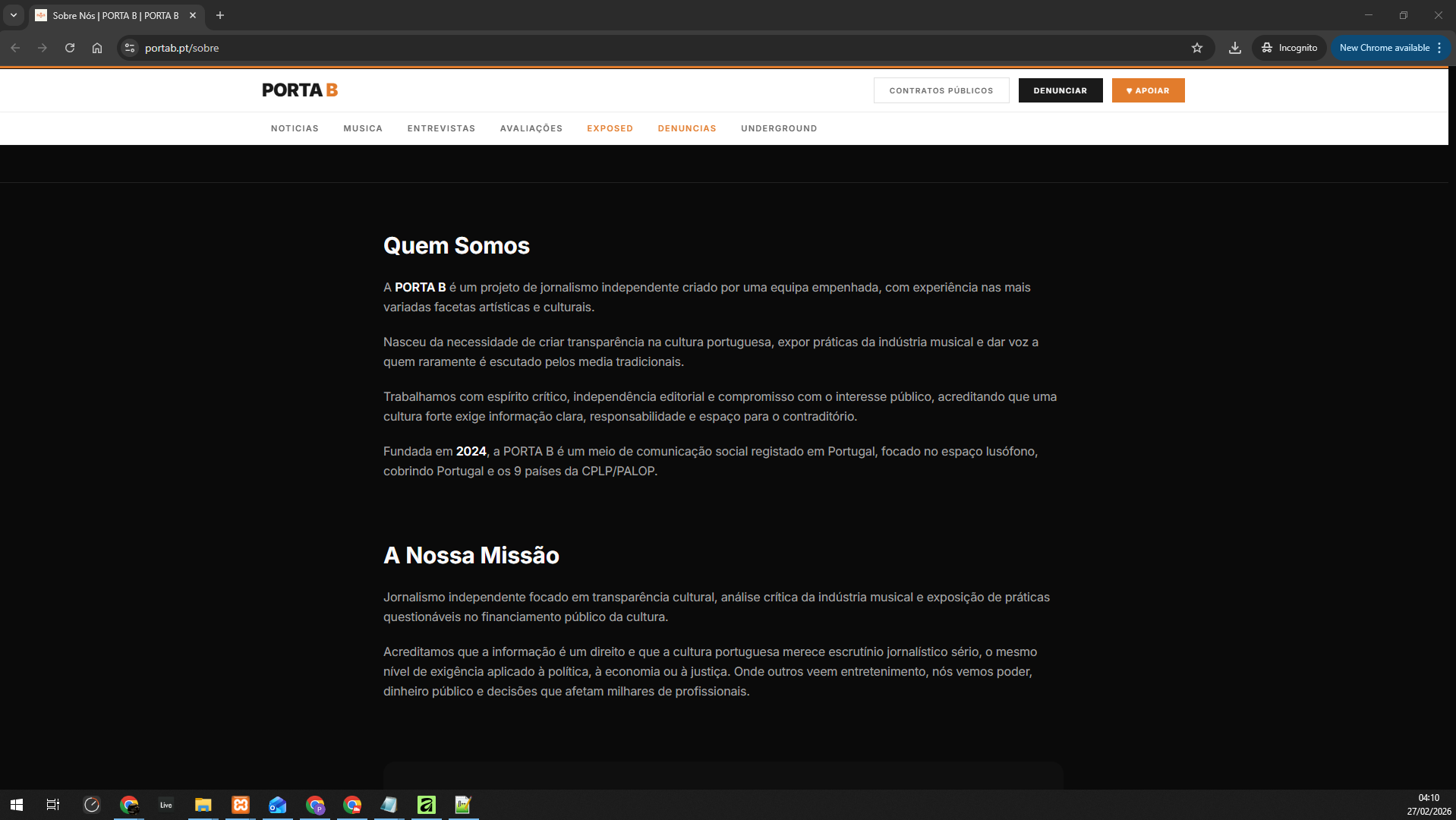 Imagem - Site PortaB.pt "recicla" artigos do musica.com.pt e de mais orgãos de comunicação social 22 Imagem - portab 003