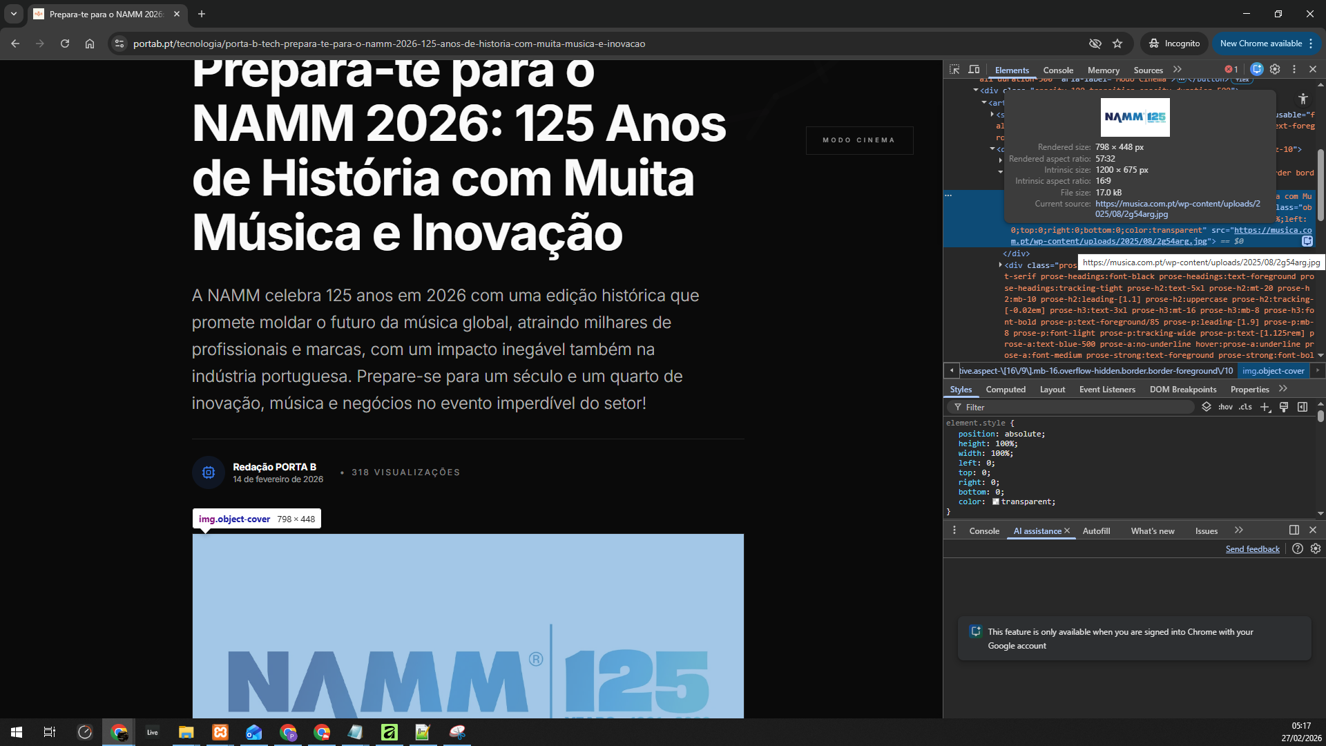 Imagem - Site PortaB.pt "recicla" artigos do musica.com.pt e de mais orgãos de comunicação social 16 Imagem - portab 005