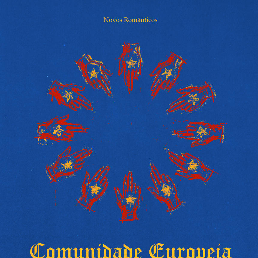 Novos Românticos, capa do single "Comunidade Europeia". Créditos capa: Vítor Pinto