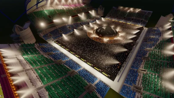 Maquete 3D do Estádio do Algarve, em preparação para o concerto de Kanye West