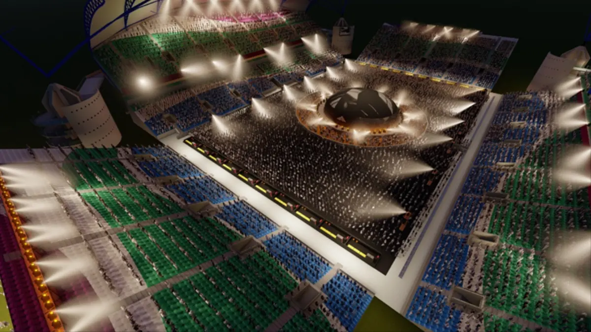 Maquete 3D do Estádio do Algarve, em preparação para o concerto de Kanye West