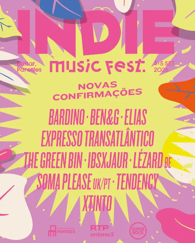 Imagem - O Indie Music Fest 2026 abre as portas de Baltar ao mundo 2 Cartaz do Indie Music Fest 2026. Mais artistas ainda serão anunciados em breve.