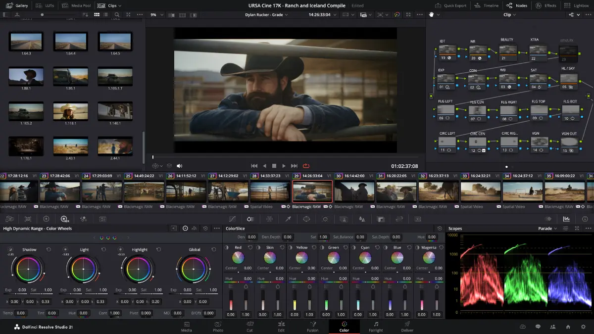 DaVinci Resolve 21.1 - Edição de cor dedicada