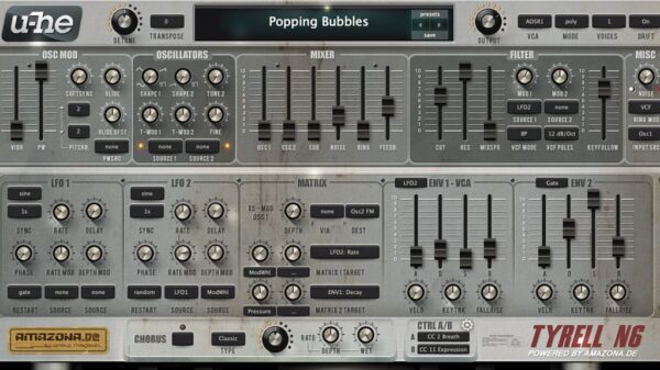 Foto Sintetizador Gratuito Tyrell N6 / Creditos u-he.com