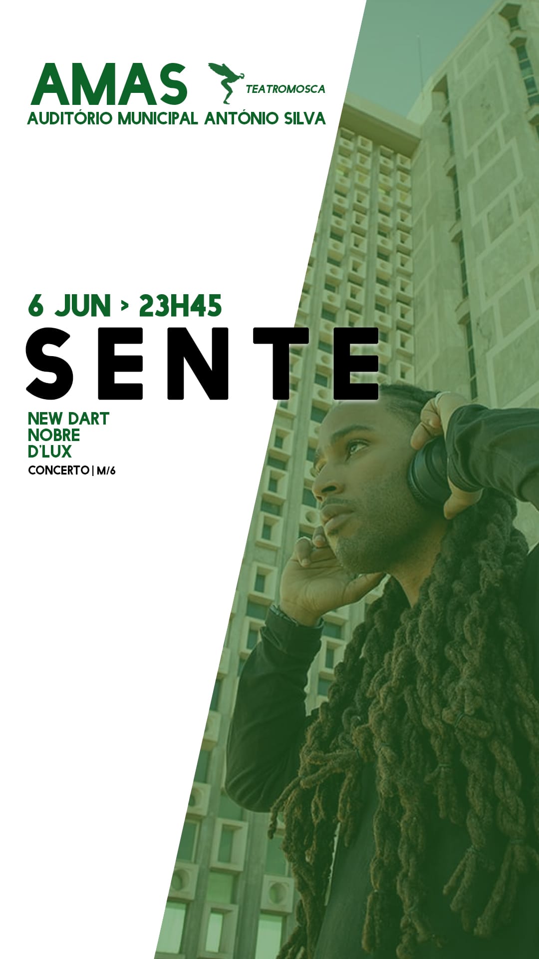 Cartaz "Sente", com Nobre, New Dart e D'Lux.