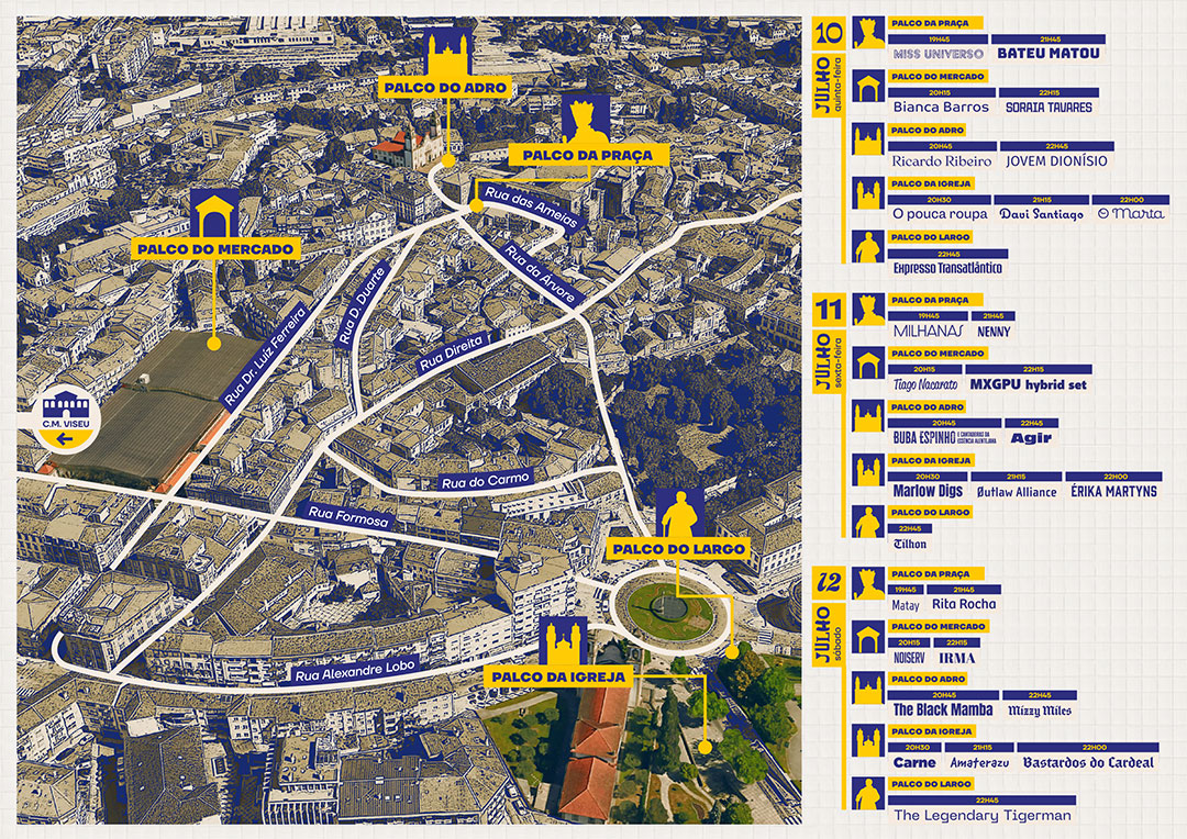 Festival Mosaico, mapa dos palcos
