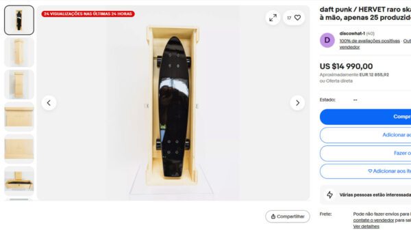 Skate dos Daft Punk. Screenshot tirado do eBay.