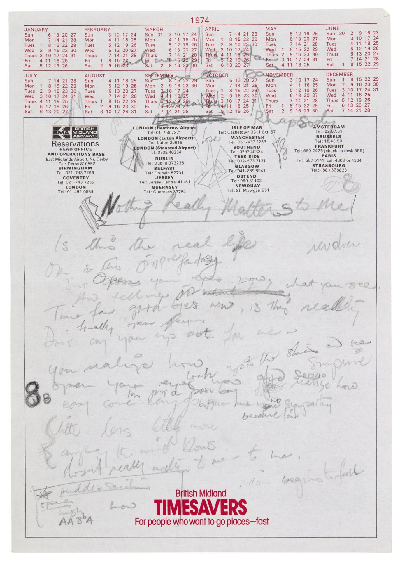 Imagem - Rascunho recém-descoberto revela título e letras originais de 'Bohemian Rhapsody' dos Queen 4 Imagem - autographmanuscriptworkinglyricsforbohemianrhapsody3