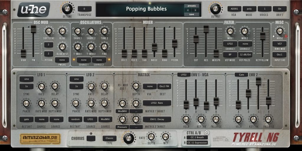 Sintetizador gratuito TyrellN6 recebe nova versão Beta