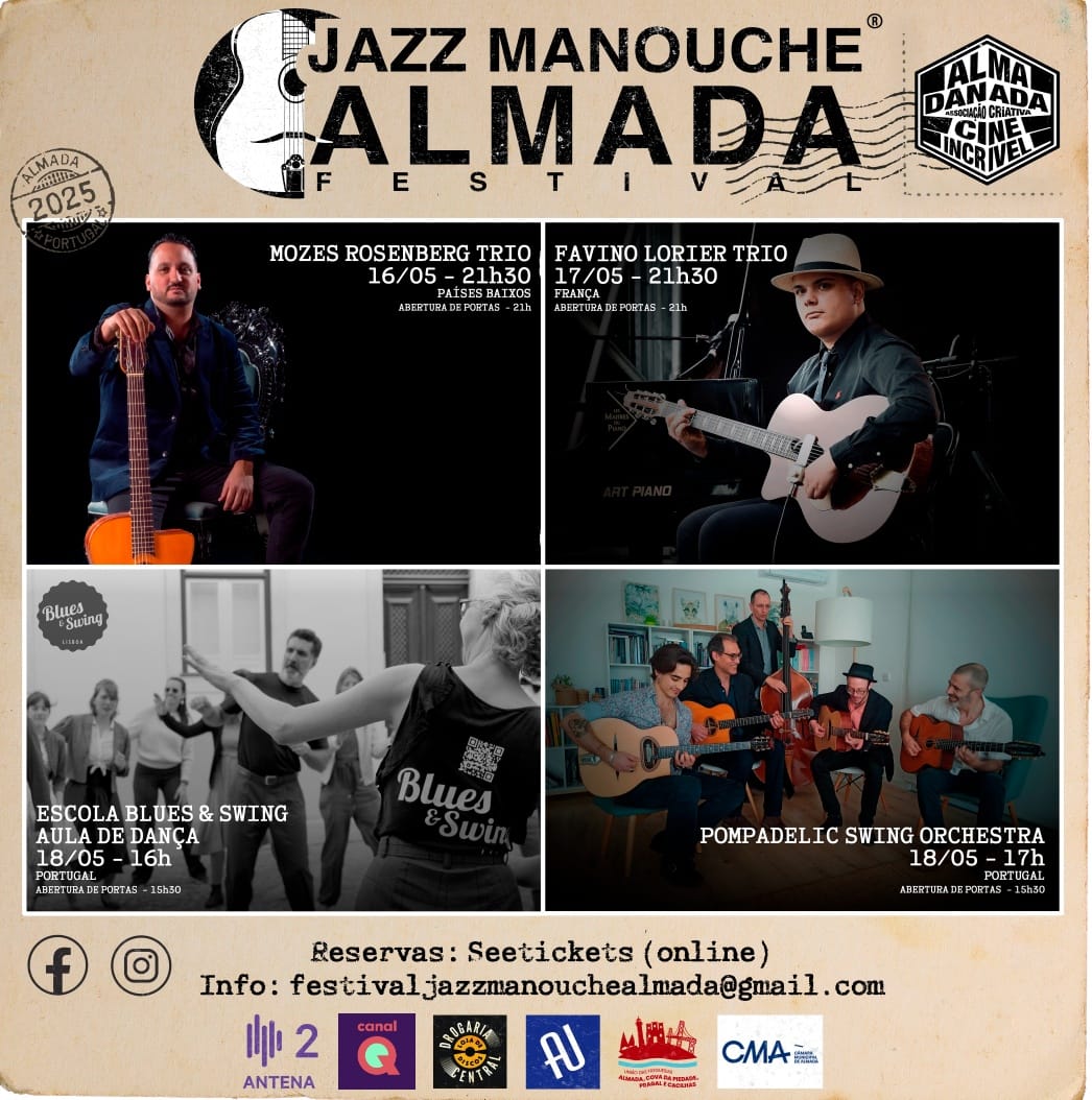 Imagem - Festival Jazz Manouche de Almada: Três dias de música e dança 2 Imagem - Cartaz1 Jazz Manouche 2025