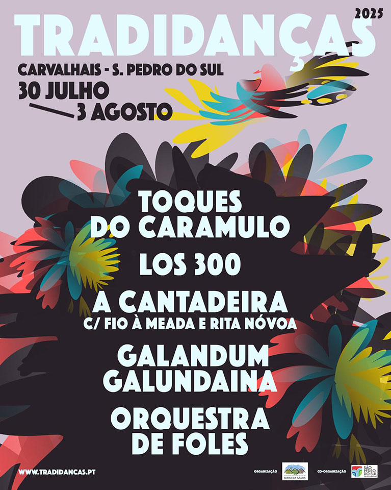 Imagem - Tradidanças 2025 anuncia Galandum Galundaina, A Cantadeira, Toques do Caramulo, Los 300 e mais 6 Cartaz do Tradidanças 2025