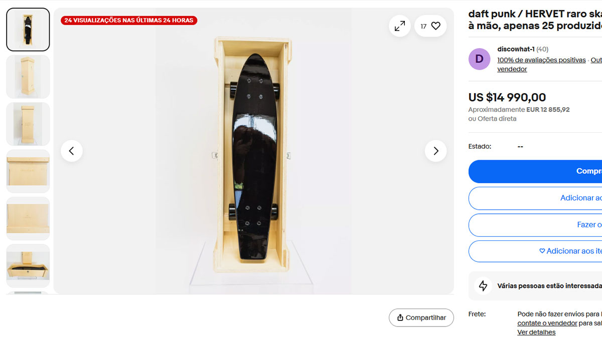 Skate dos Daft Punk. Screenshot tirado do eBay.