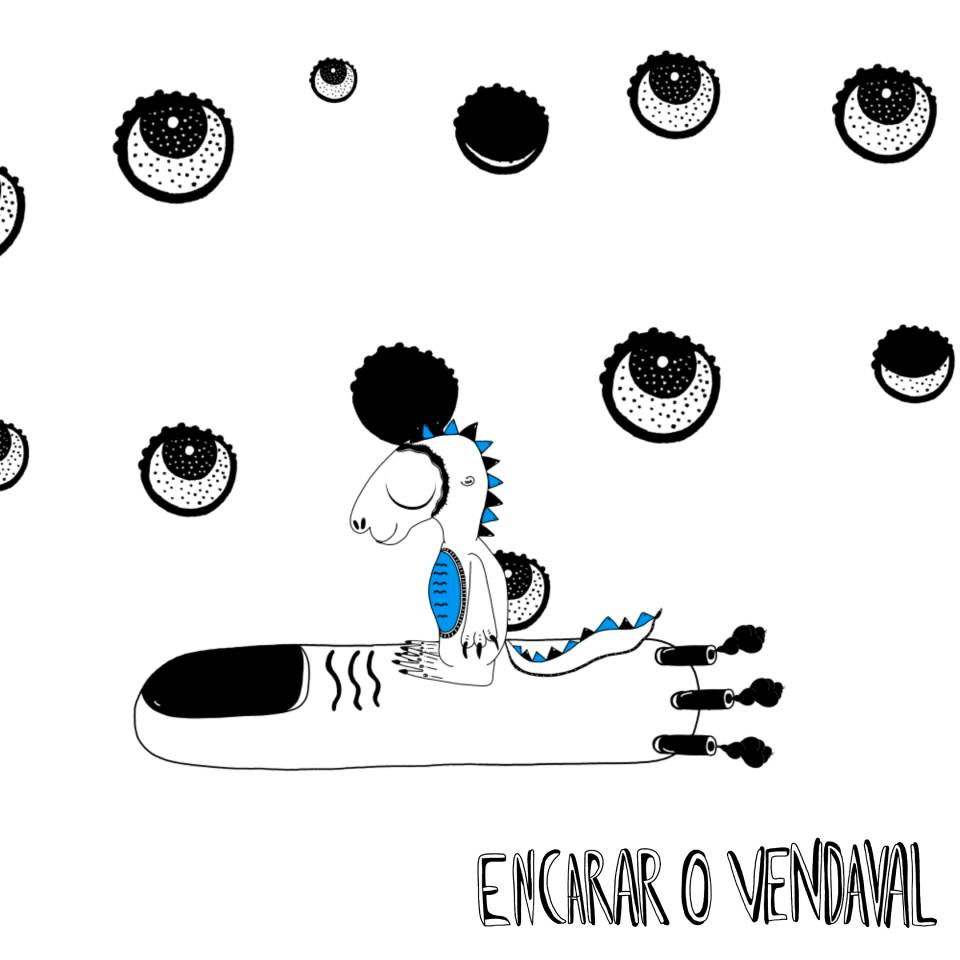 Alcalaba, capa de "Encarar o Vendaval". Artwork de Daniele Arcuri