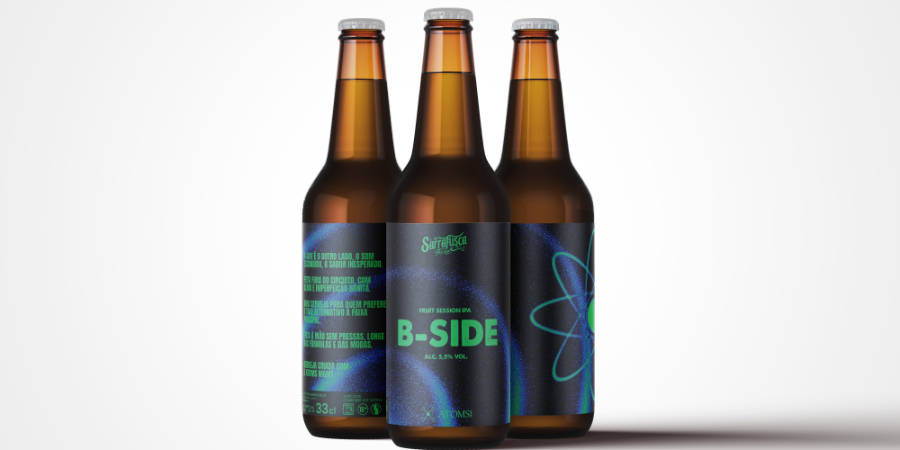 B-Side, cerveja oficial da Atoms MGMT criada em parceria com a Sarrafusca Craft Beer