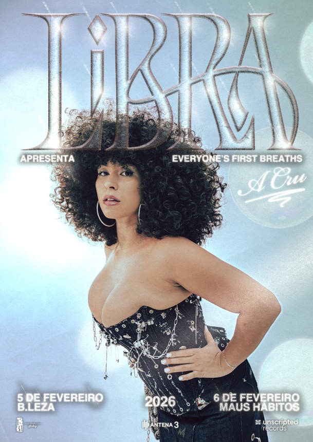 Imagem - LIBRA apresenta "EVERYONE'S FIRST BREATH a cru" em Lisboa e Porto 2 Libra, cartaz dos concertos “EVERYONE’S FIRST BREATH a cru” de 5 e 6 de Fevereiro