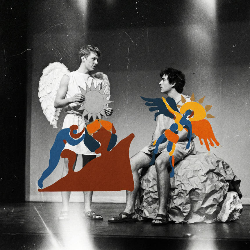 O Homem que Fugiu do Mundo, capa do single "Ícaro desce e vamos falar do sol"